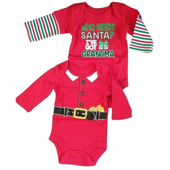 Christmas Shirts Who Needs Santa Ive Got Grandma and Santa Baby Newborn LH4345 - Picture 1 of 3
